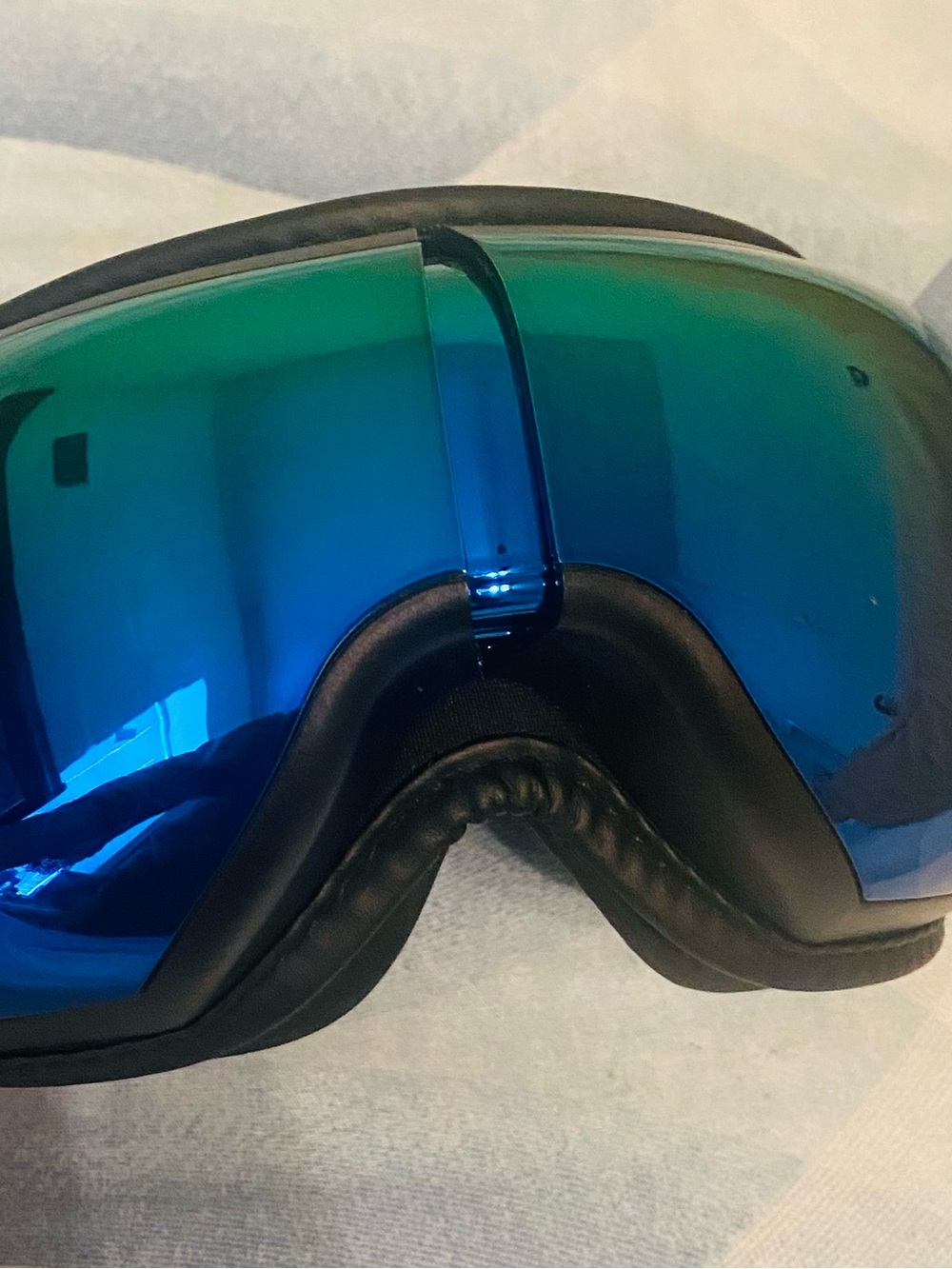 Blue Mirrored Lens Goggles with Black Frame